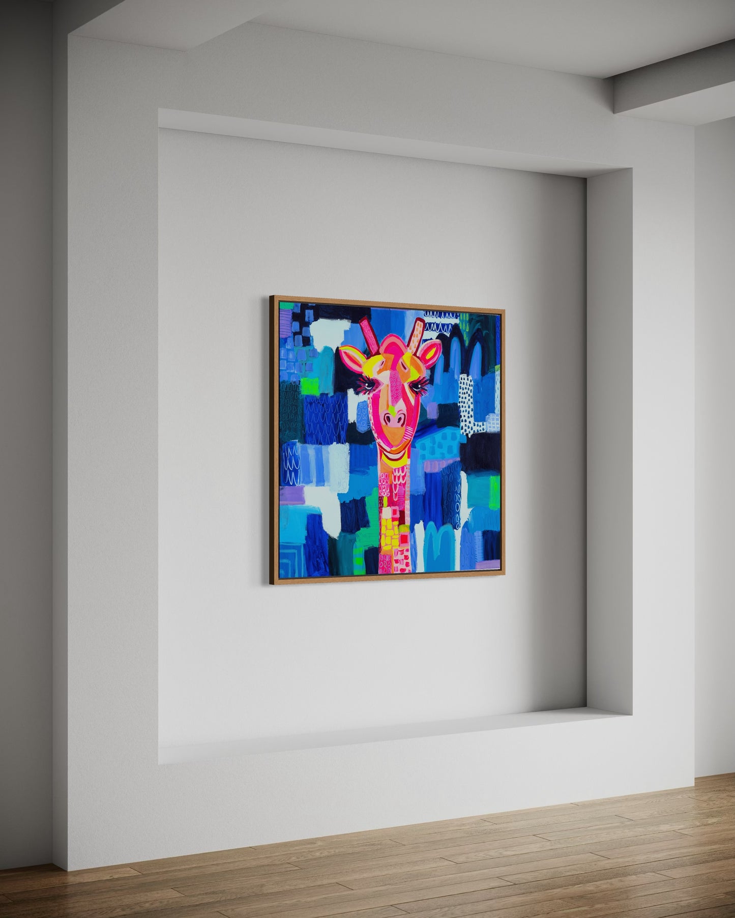 Helen The Giraffe (Stretched Canvas Print)