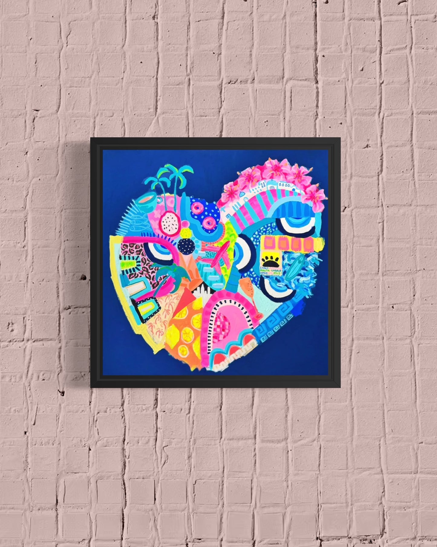 Travel Heart Mini Framed Canvas Print