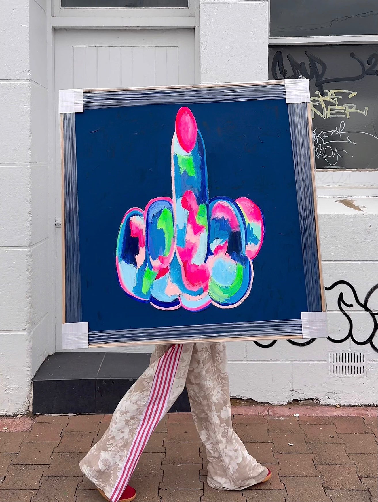 In Your Face (Original) Framed In Oak