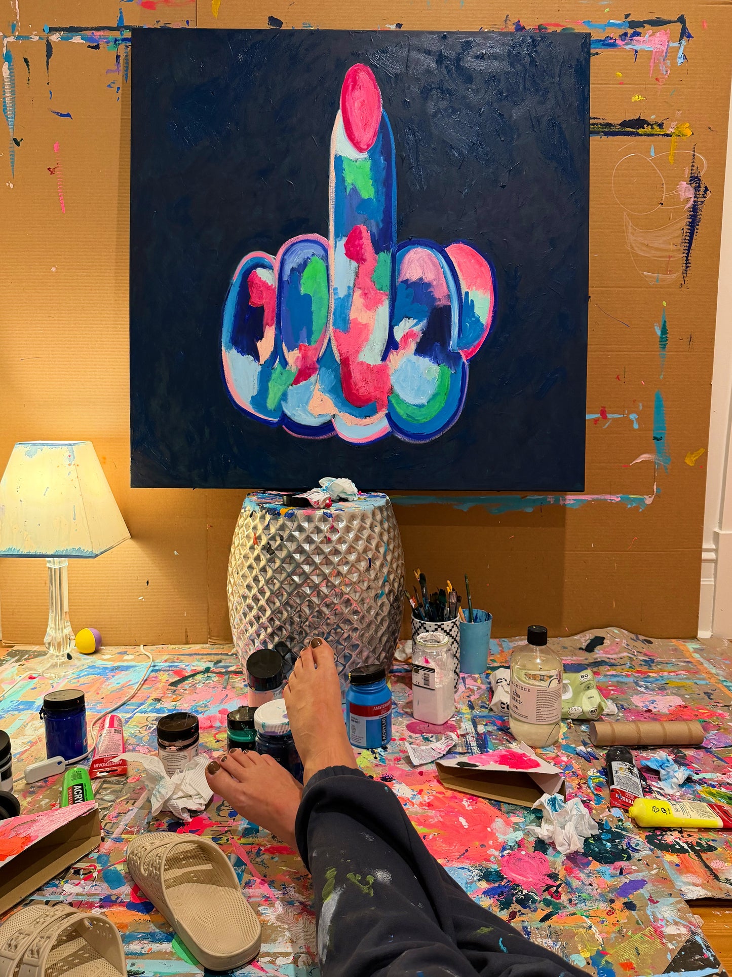 In Your Face (Original) Framed In Oak