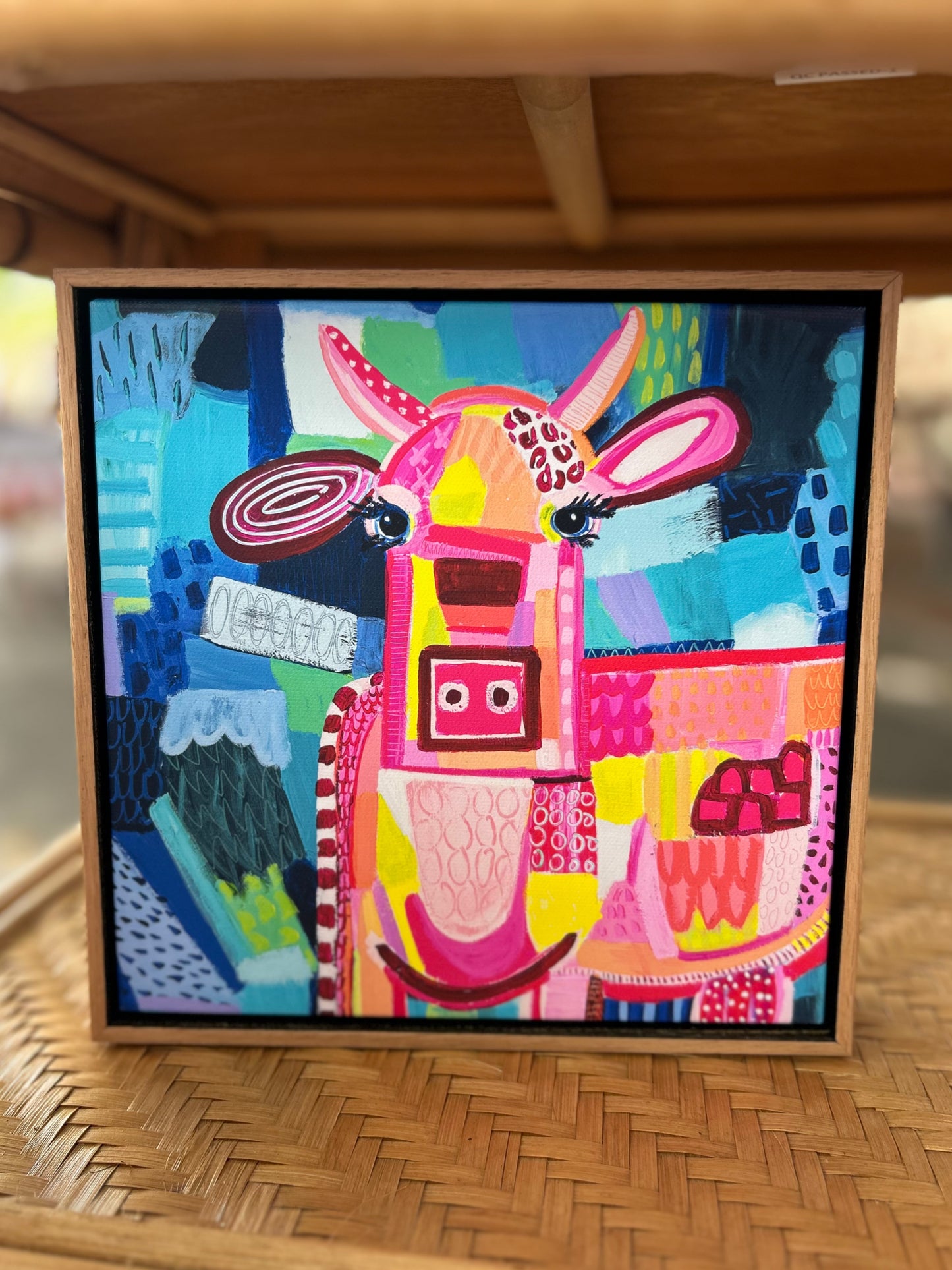 Skinny Cow Mini Framed Canvas Print