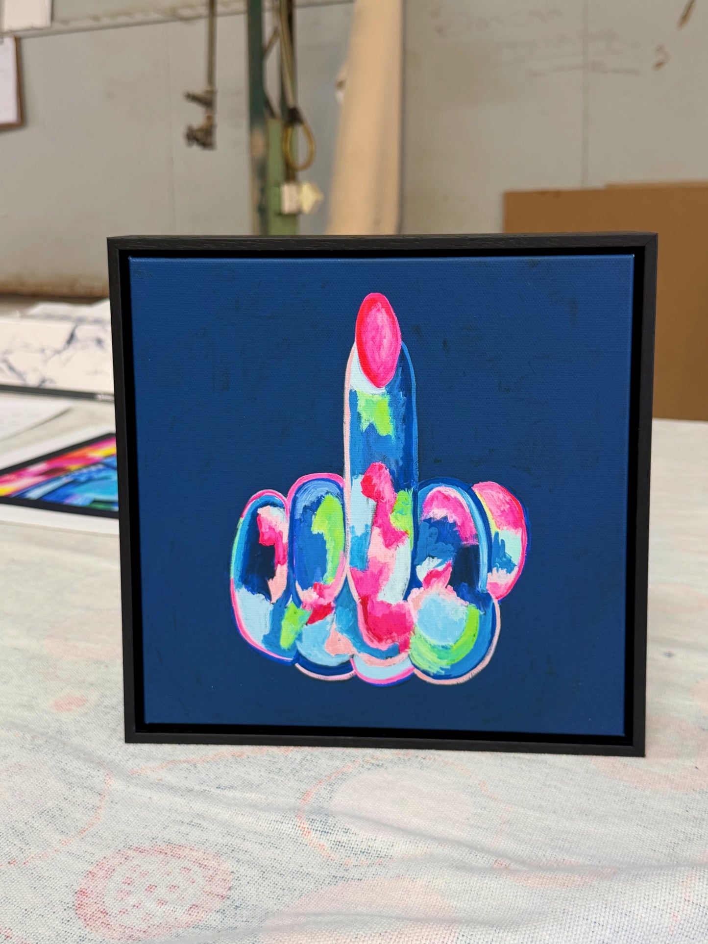In Your Face Mini Framed Canvas Print