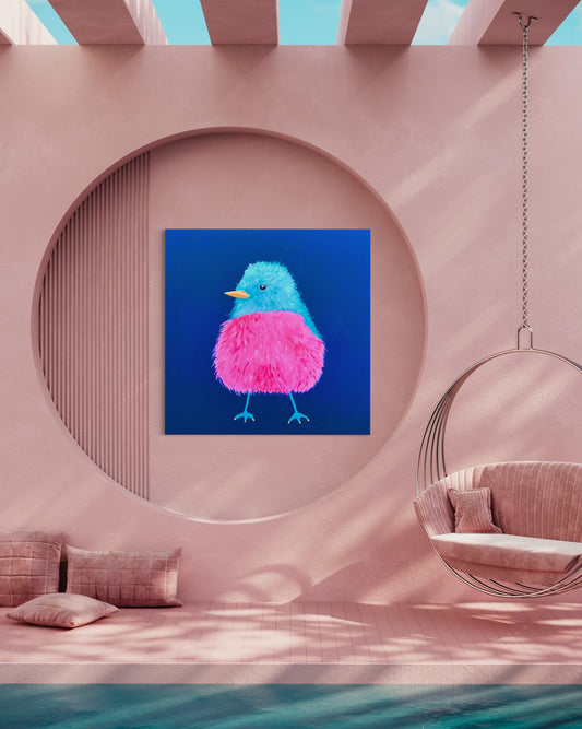 Fuzzy Bird (Canvas Print)