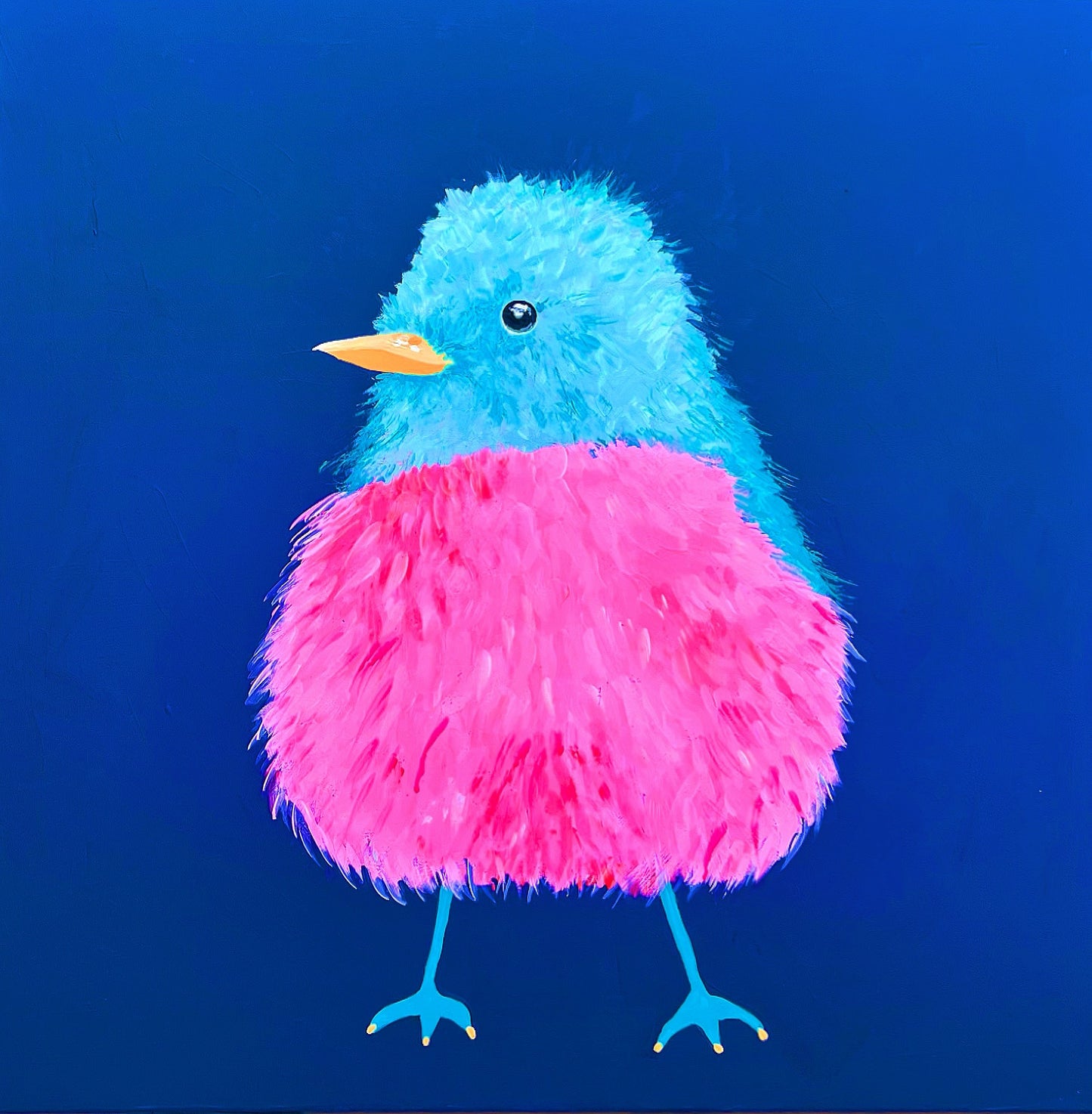 Fuzzy Bird (Canvas Print)