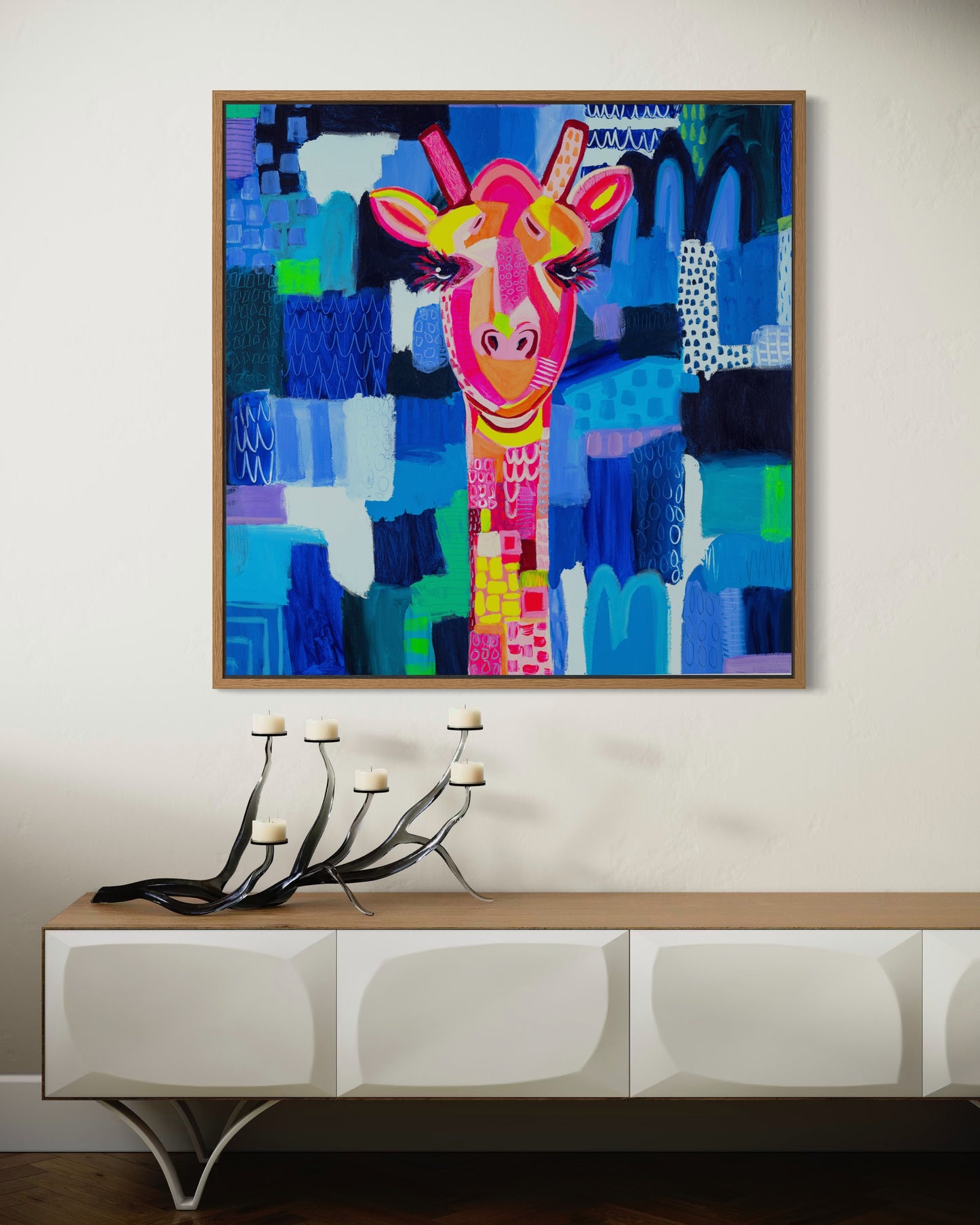 Helen The Giraffe (Stretched Canvas Print)