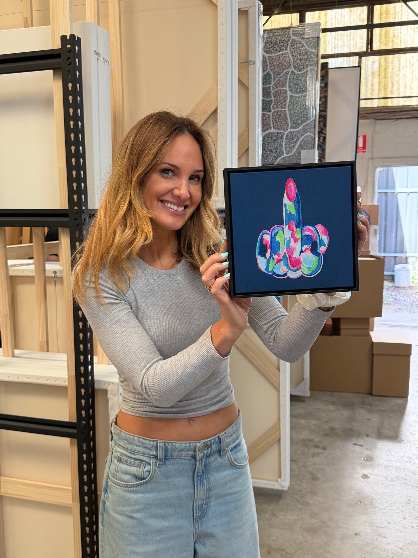 In Your Face Mini Framed Canvas Print