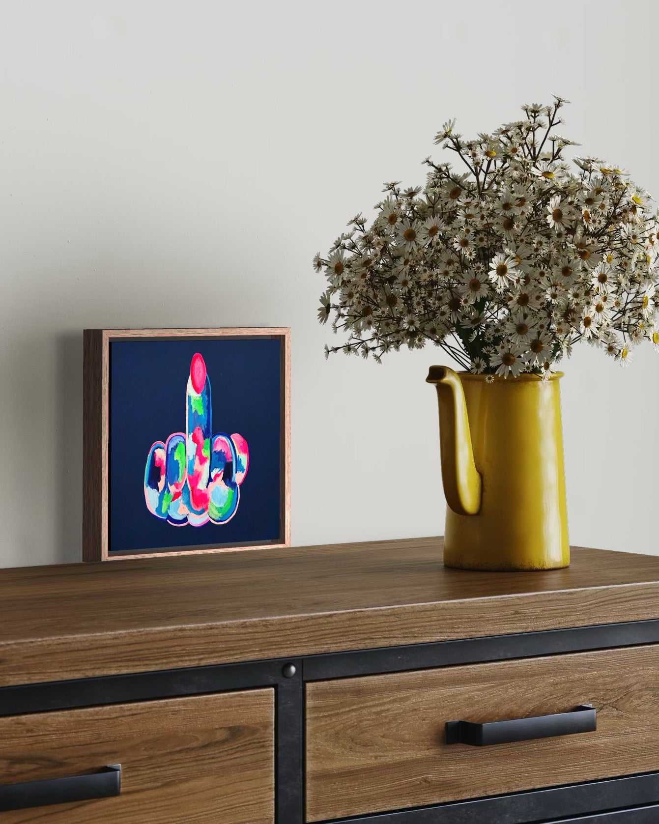 In Your Face Mini Framed Canvas Print