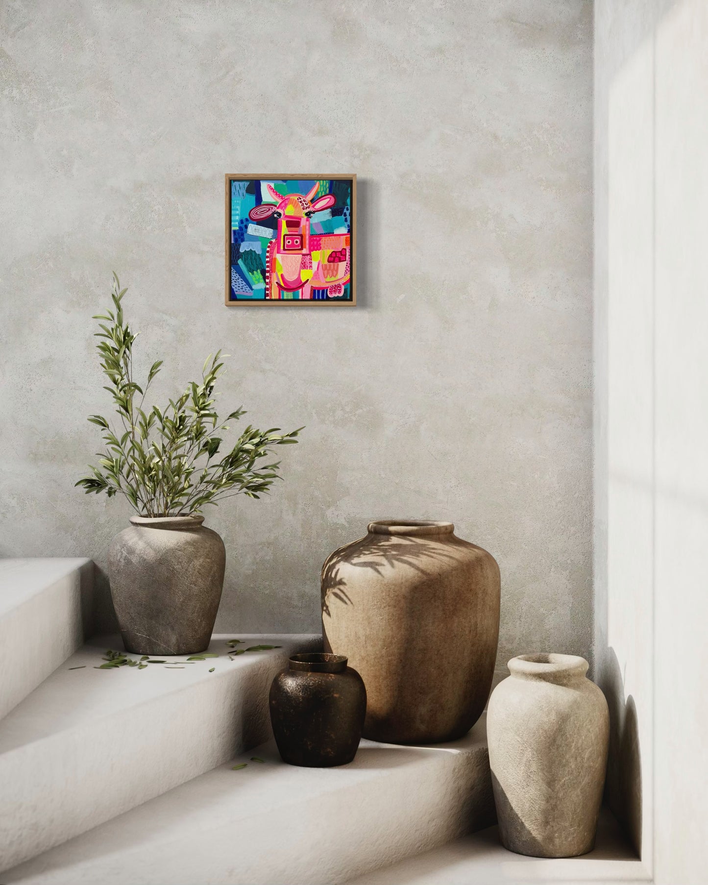 Skinny Cow Mini Framed Canvas Print