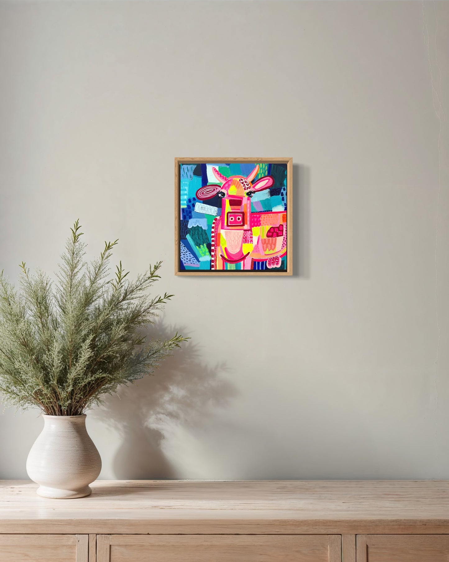 Skinny Cow Mini Framed Canvas Print