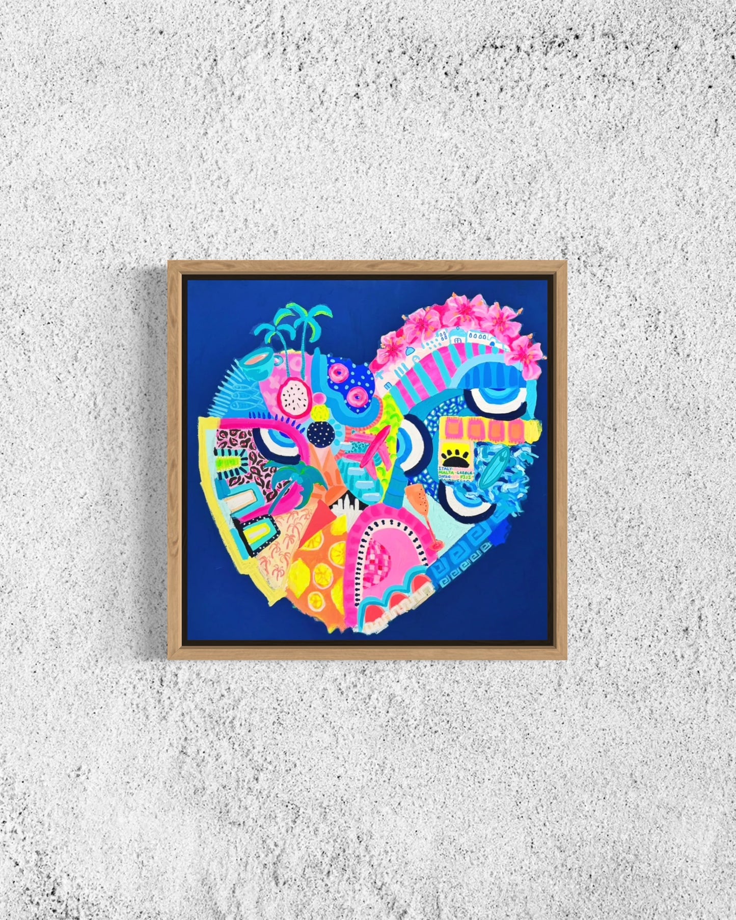 Travel Heart Mini Framed Canvas Print