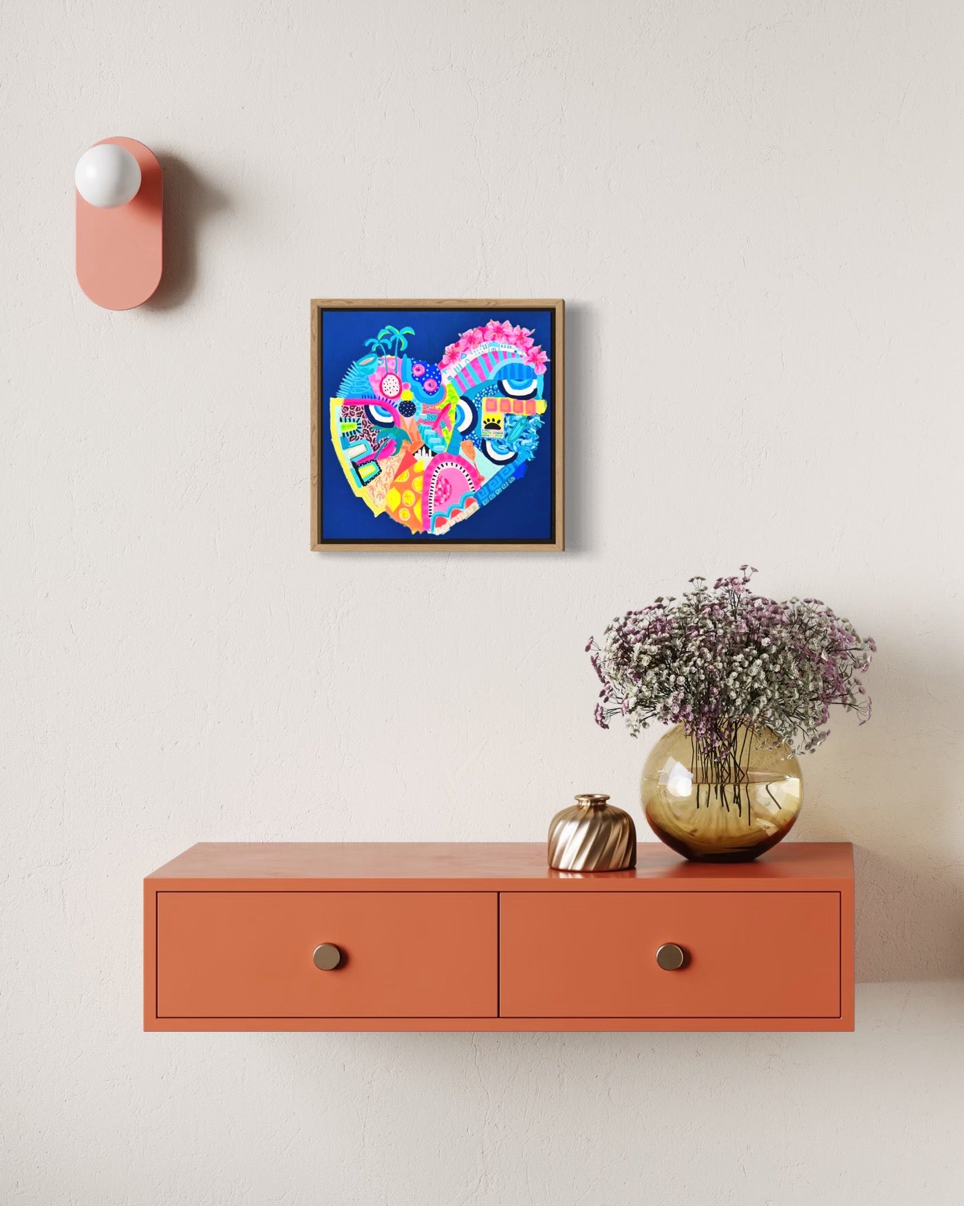 Travel Heart Mini Framed Canvas Print