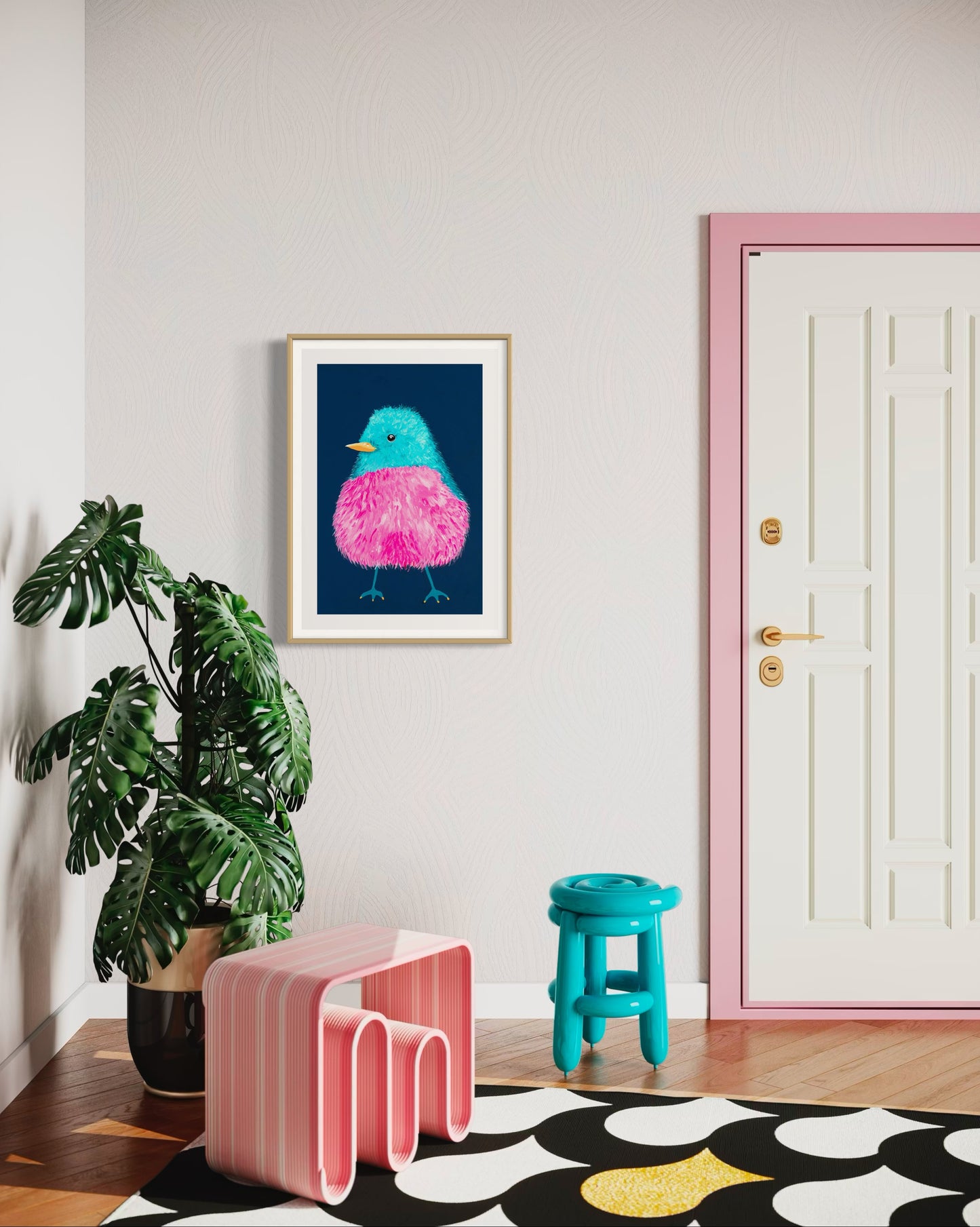 Fuzzy Bird (FRAMED PRINT)
