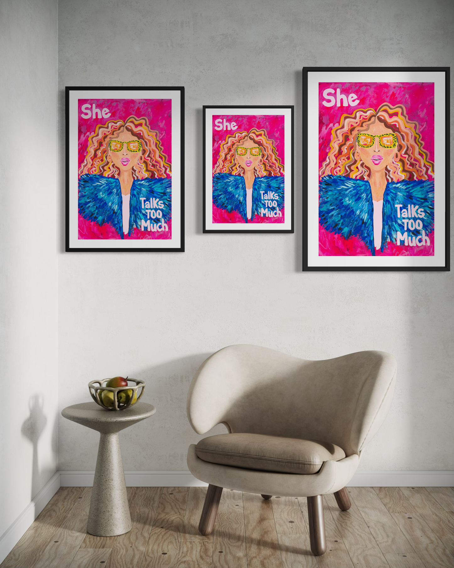 She Talks Too Much (FRAMED PRINT)