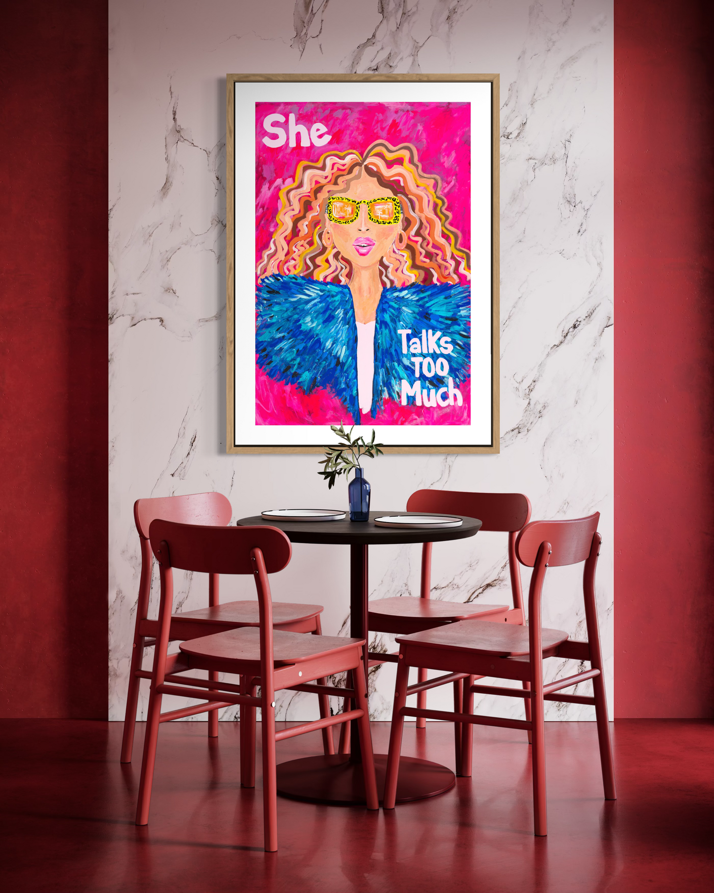 She Talks Too Much (FRAMED PRINT)