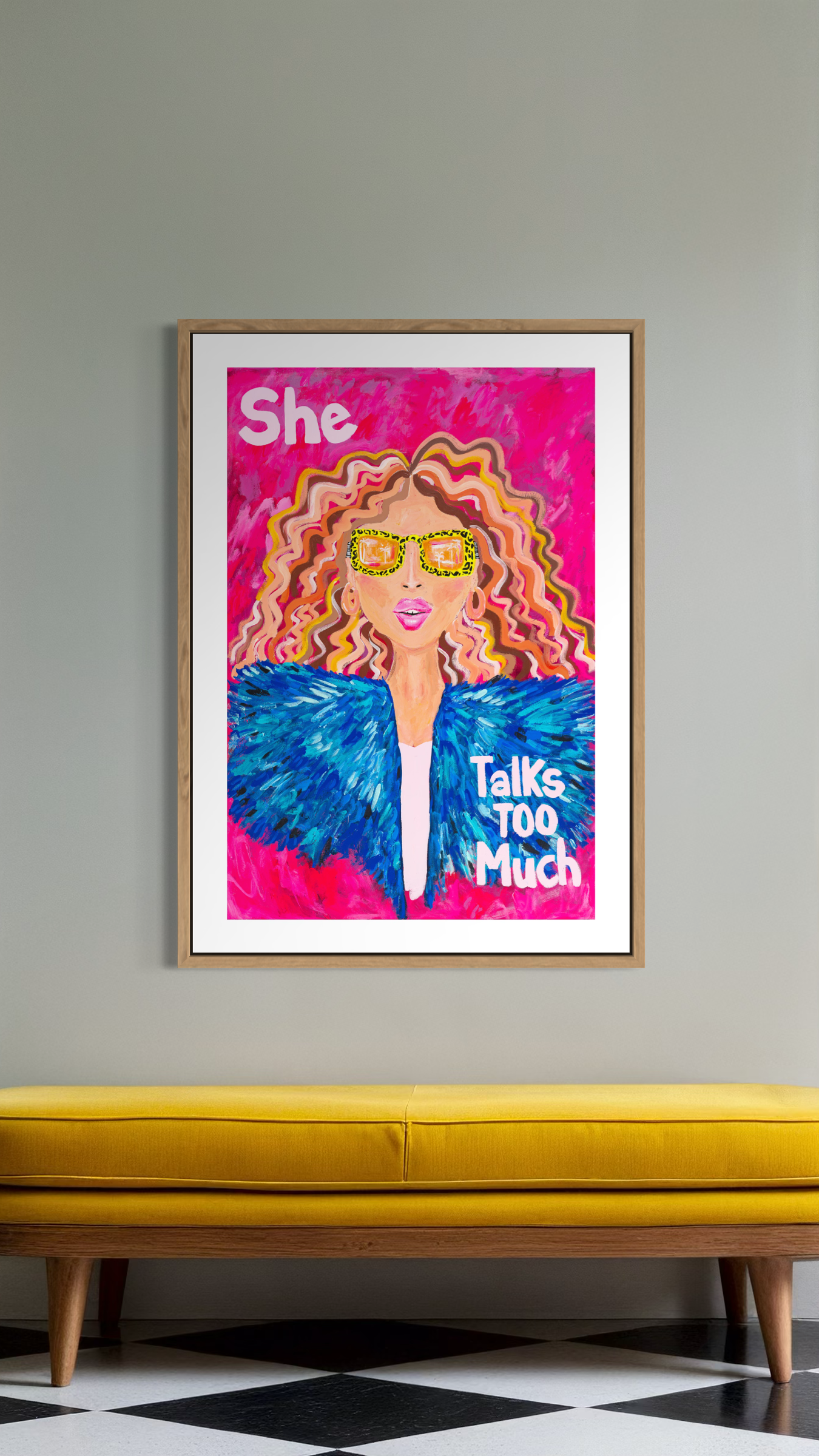 She Talks Too Much (FRAMED PRINT)